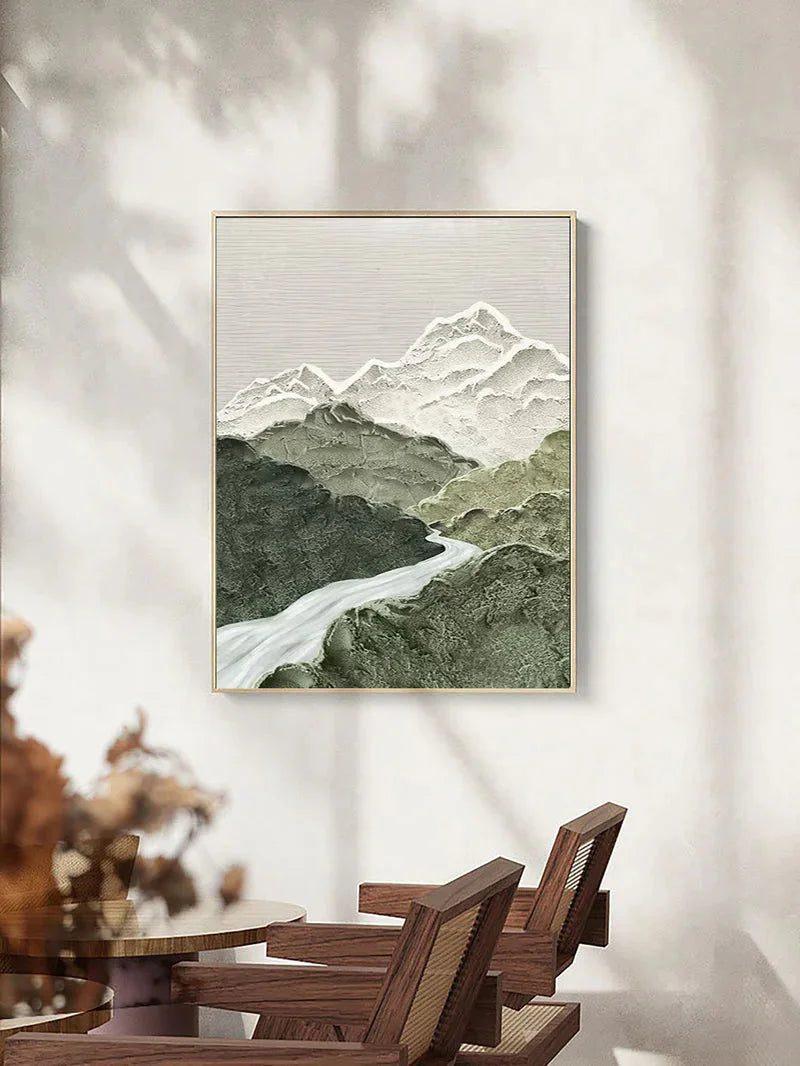 Multicolor Misty Peaks Canvas Painting For Home Decoration - Artwallpainting
