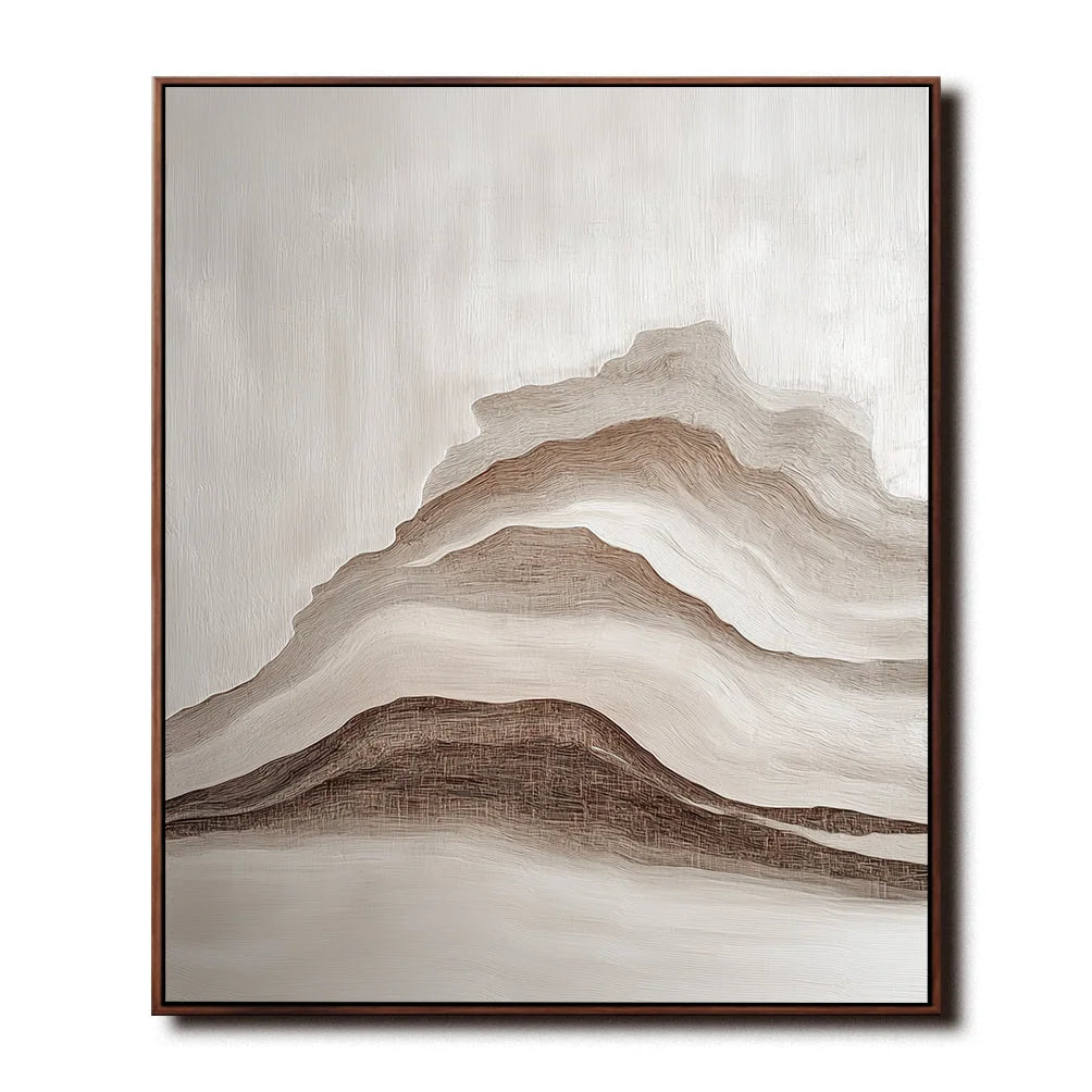 Multicolor Misty Peaks-Modern Interior Design With Brown And Mountain Texture Wall Art - Artwallpainting