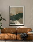 Multicolor Modern Abstract Canvas Art - Minimalist Green And Beige Wall Decor - Artwallpainting
