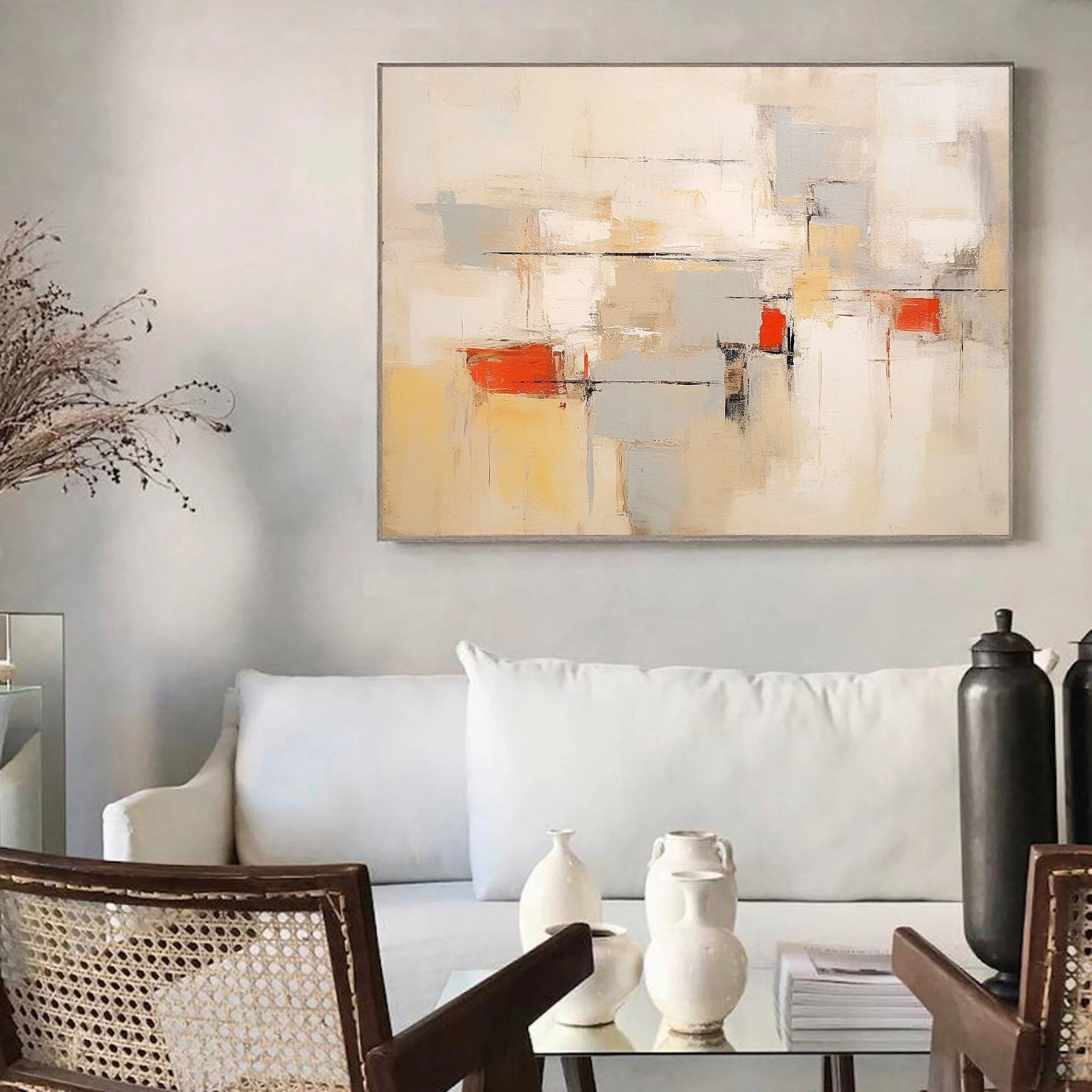 Multicolor Modern Abstract Horizontal Wall Art - Artwallpainting