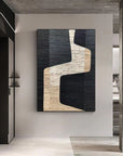 Multicolor Modern Abstract Pathways Textured Canvas - Artwallpainting