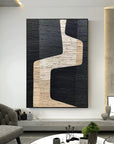 Multicolor Modern Abstract Pathways Textured Canvas - Artwallpainting