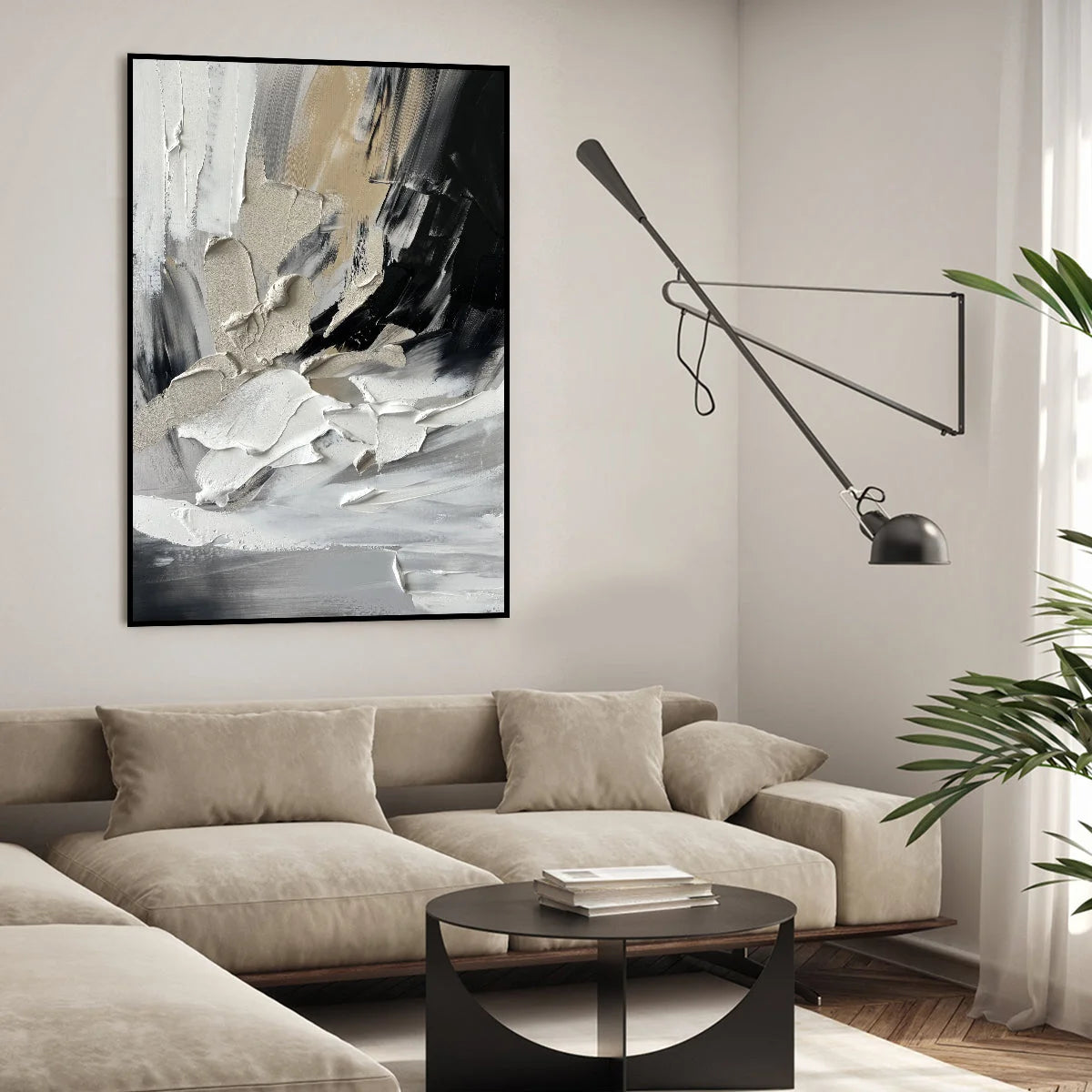 Multicolor Modern Abstract Textured Canvas Wall Art For Elegant Home Decor - Artwallpainting