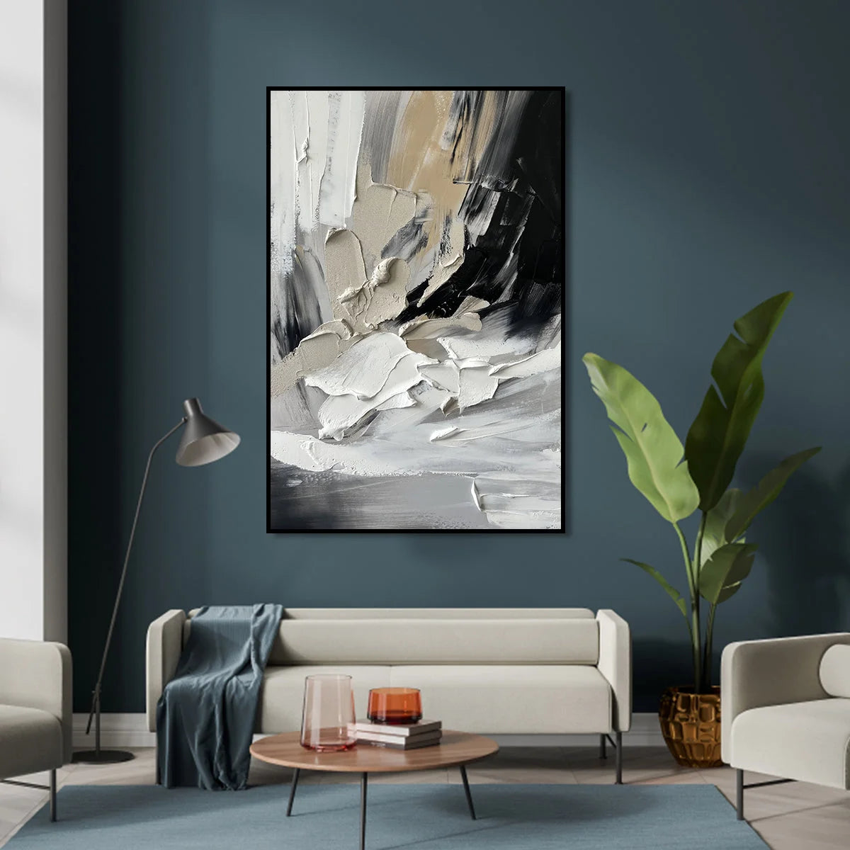 Multicolor Modern Abstract Textured Canvas Wall Art For Elegant Home Decor - Artwallpainting