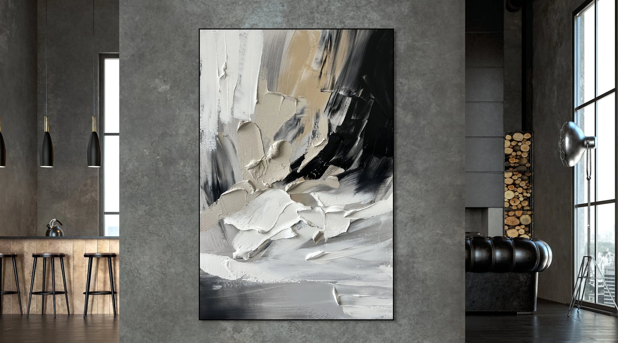 Multicolor Modern Abstract Textured Canvas Wall Art For Elegant Home Decor - Artwallpainting