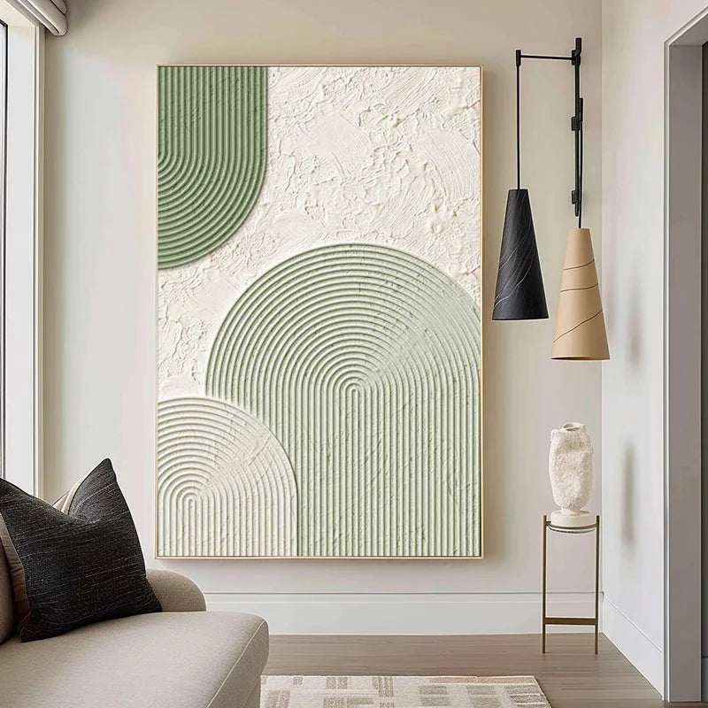 Multicolor Modern Geometric Textured Wall Art - Minimalist Elegance For Interiors - Artwallpainting