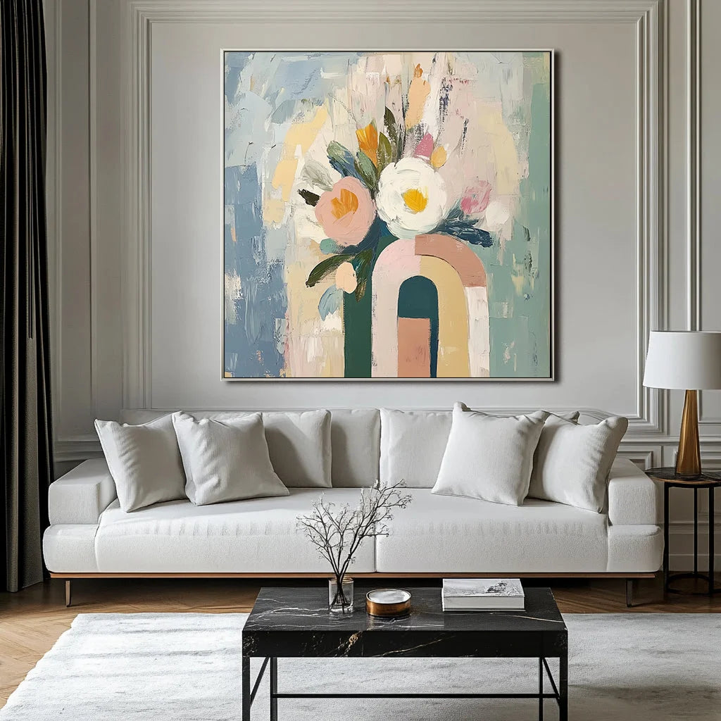 Multicolor Modern Grace Floral Canvas Art - Artwallpainting