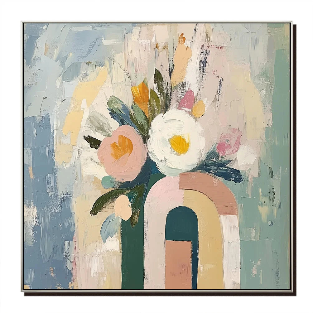 Multicolor Modern Grace Floral Canvas Art - Artwallpainting