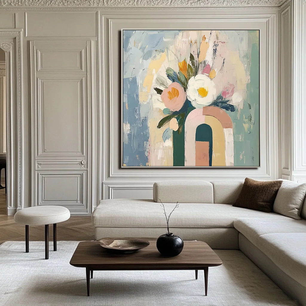Multicolor Modern Grace Floral Canvas Art - Artwallpainting