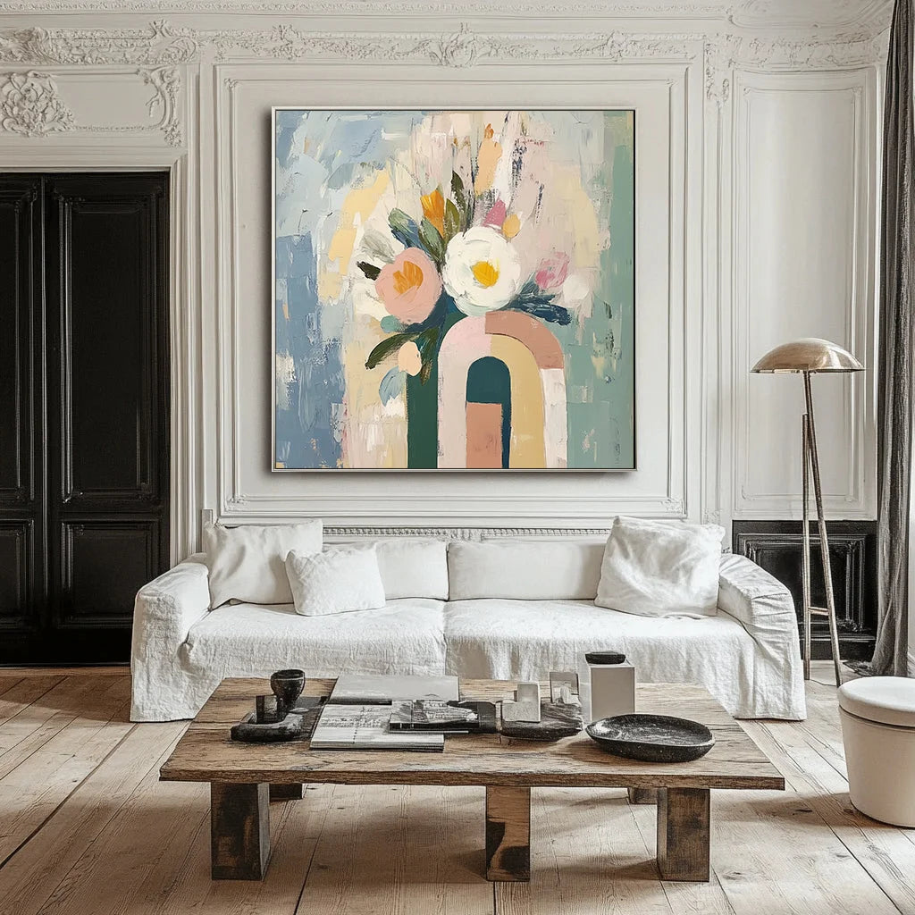 Multicolor Modern Grace Floral Canvas Art - Artwallpainting