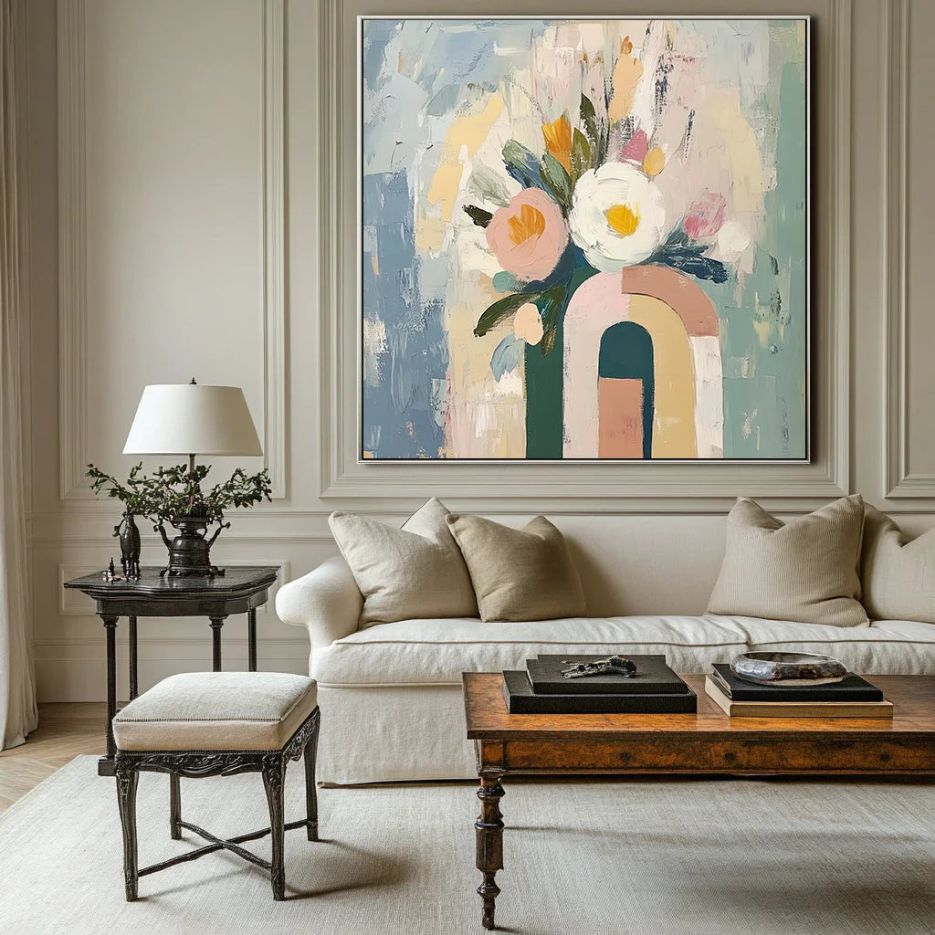 Multicolor Modern Grace Floral Canvas Art - Artwallpainting
