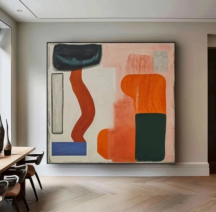 Multicolor Modern Harmony - Geometric Abstract Color Block Oil Painting - Artwallpainting