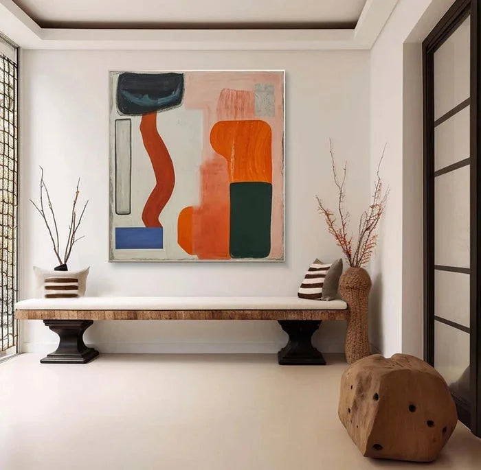 Multicolor Modern Harmony - Geometric Abstract Color Block Oil Painting - Artwallpainting
