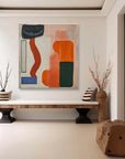 Multicolor Modern Harmony - Geometric Abstract Color Block Oil Painting - Artwallpainting