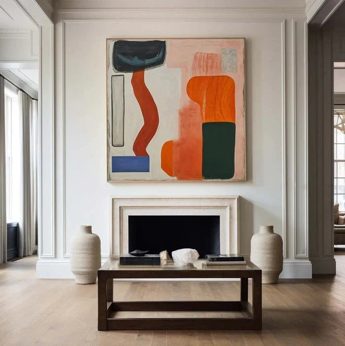 Multicolor Modern Harmony - Geometric Abstract Color Block Oil Painting - Artwallpainting