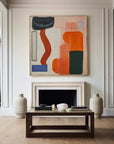 Multicolor Modern Harmony - Geometric Abstract Color Block Oil Painting - Artwallpainting