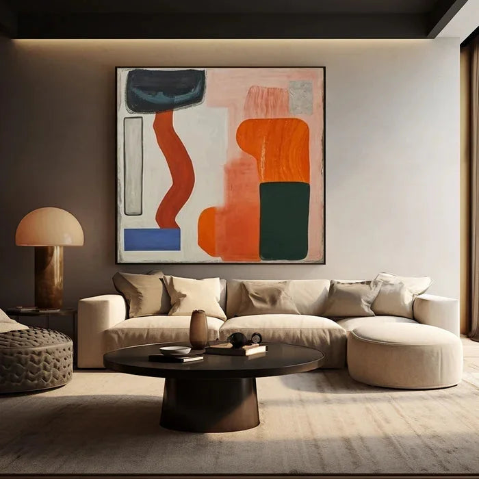 Multicolor Modern Harmony - Geometric Abstract Color Block Oil Painting - Artwallpainting