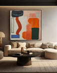 Multicolor Modern Harmony - Geometric Abstract Color Block Oil Painting - Artwallpainting