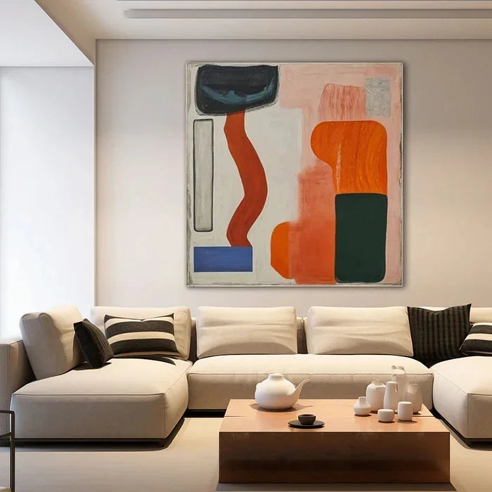Multicolor Modern Harmony - Geometric Abstract Color Block Oil Painting - Artwallpainting