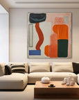 Multicolor Modern Harmony - Geometric Abstract Color Block Oil Painting - Artwallpainting