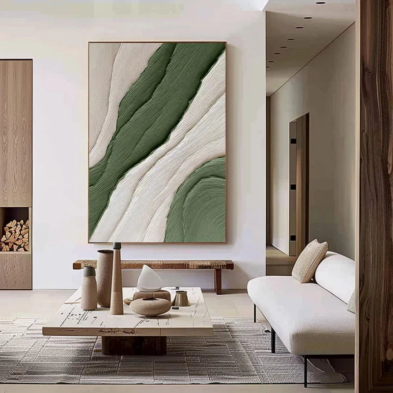 Multicolor Modern Minimalist Textured Canvas - Earthy Tones For Elegant Interiors - Artwallpainting
