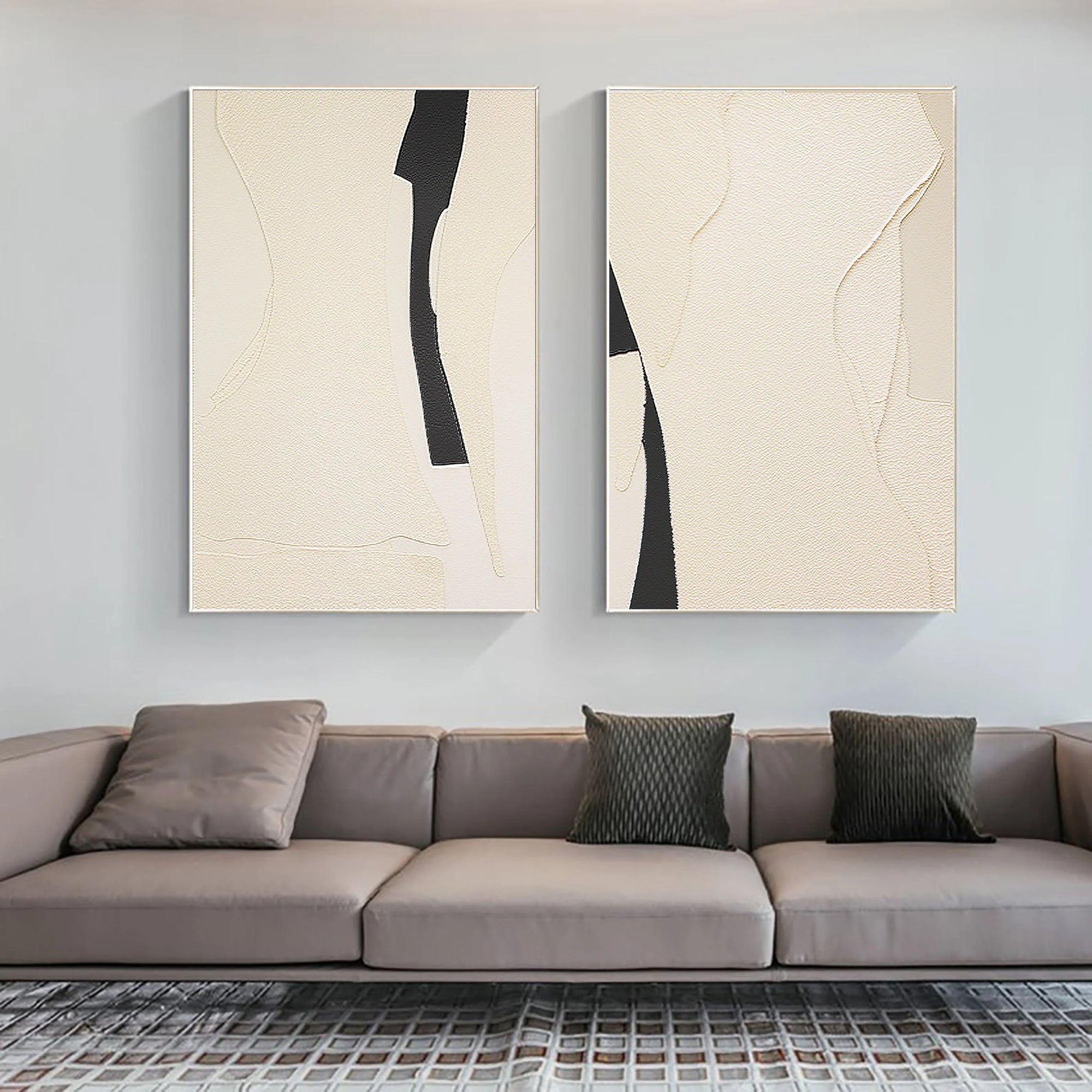 Multicolor Modern Silhouettes Set Of 2 - Artwallpainting