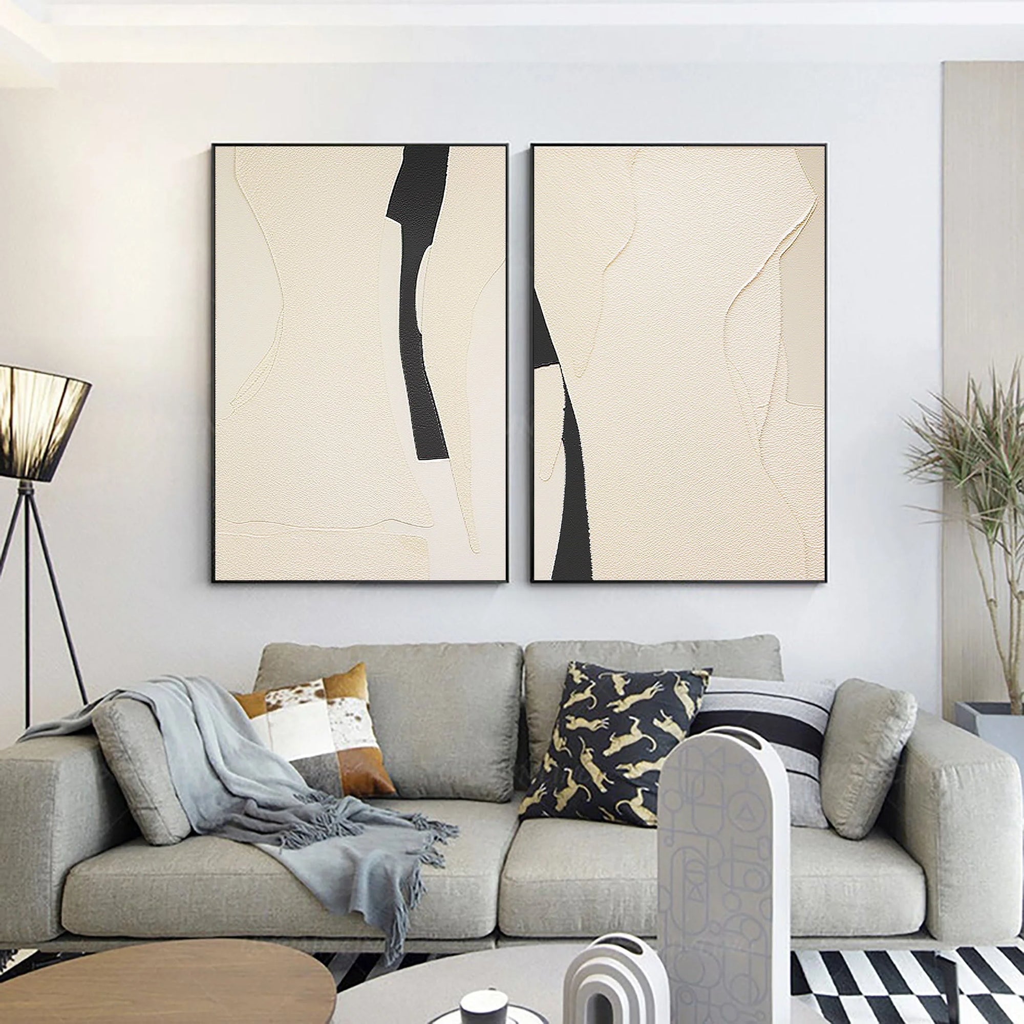 Multicolor Modern Silhouettes Set Of 2 - Artwallpainting