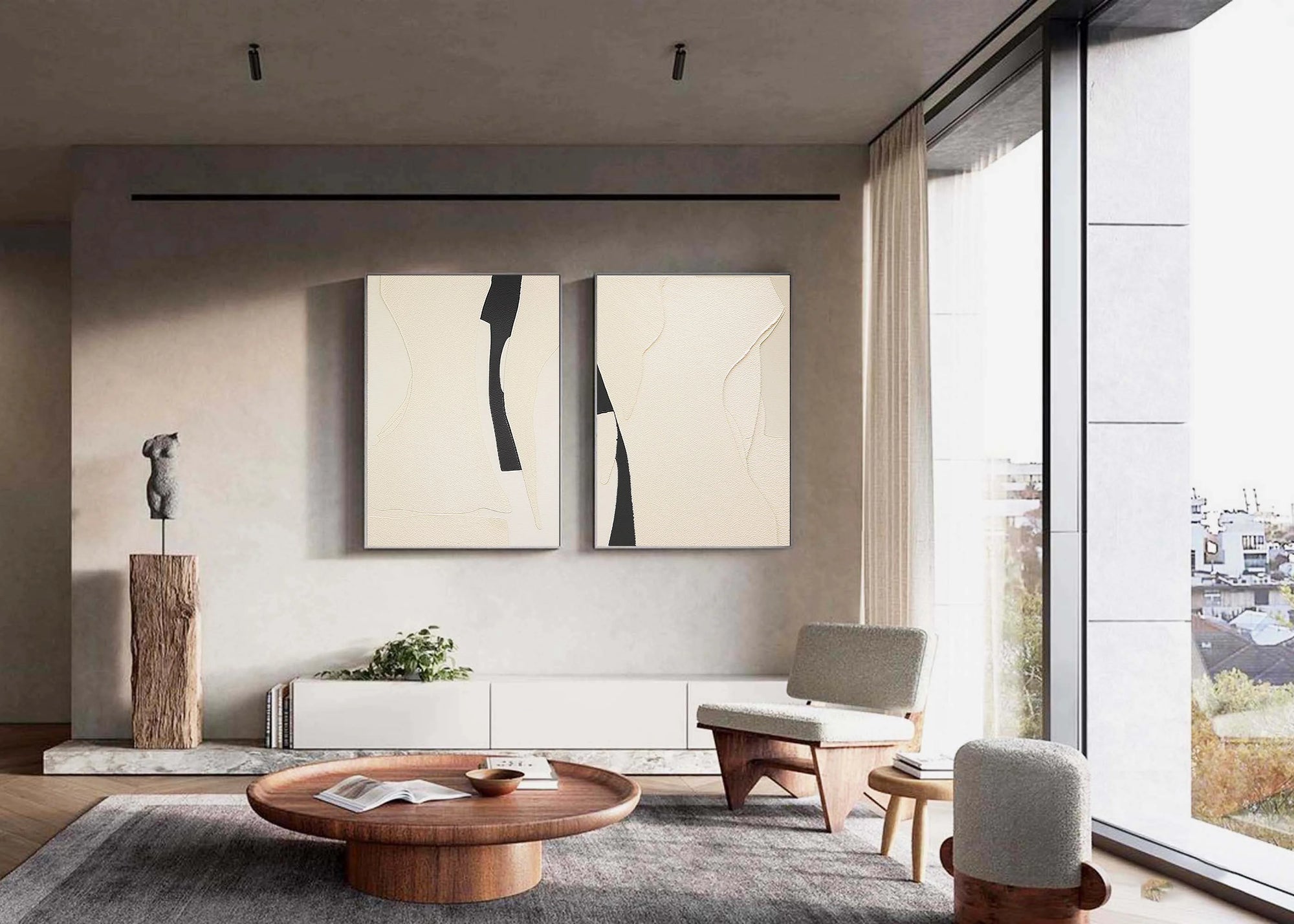 Multicolor Modern Silhouettes Set Of 2 - Artwallpainting