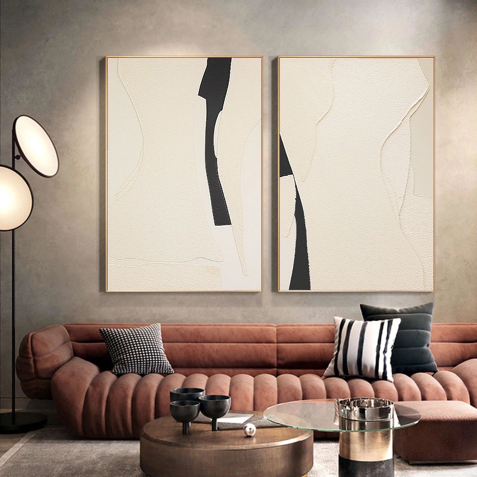 Multicolor Modern Silhouettes Set Of 2 - Artwallpainting
