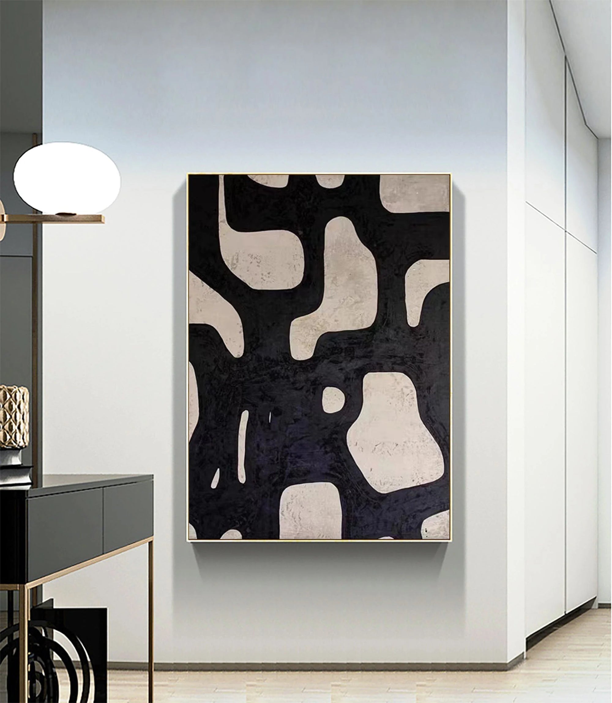 Multicolor Monochrome Abstract Wall Art - Artwallpainting