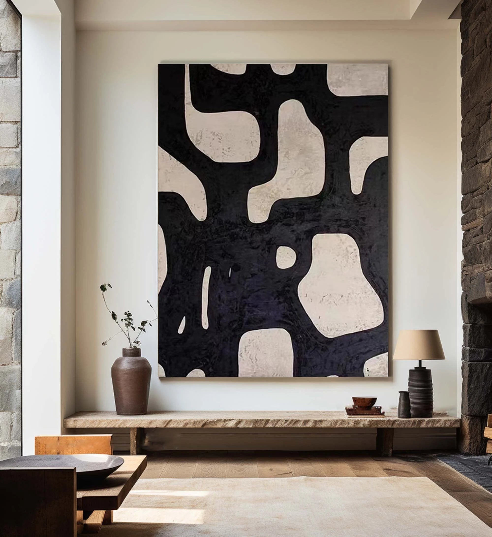 Multicolor Monochrome Abstract Wall Art - Artwallpainting