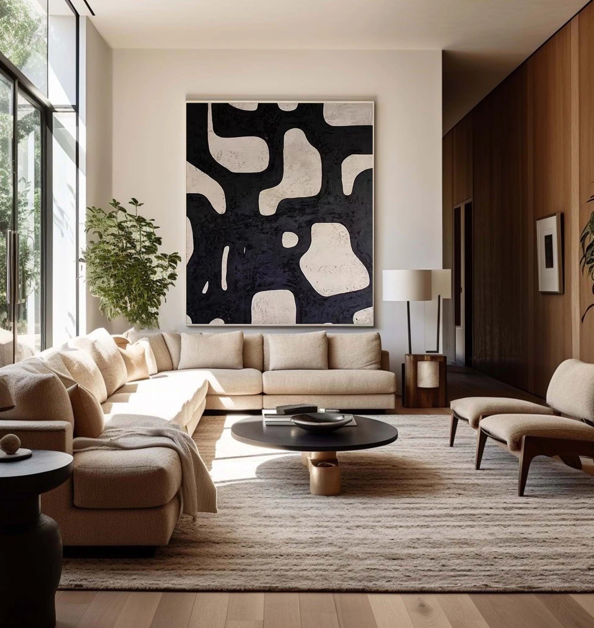 Multicolor Monochrome Abstract Wall Art - Artwallpainting