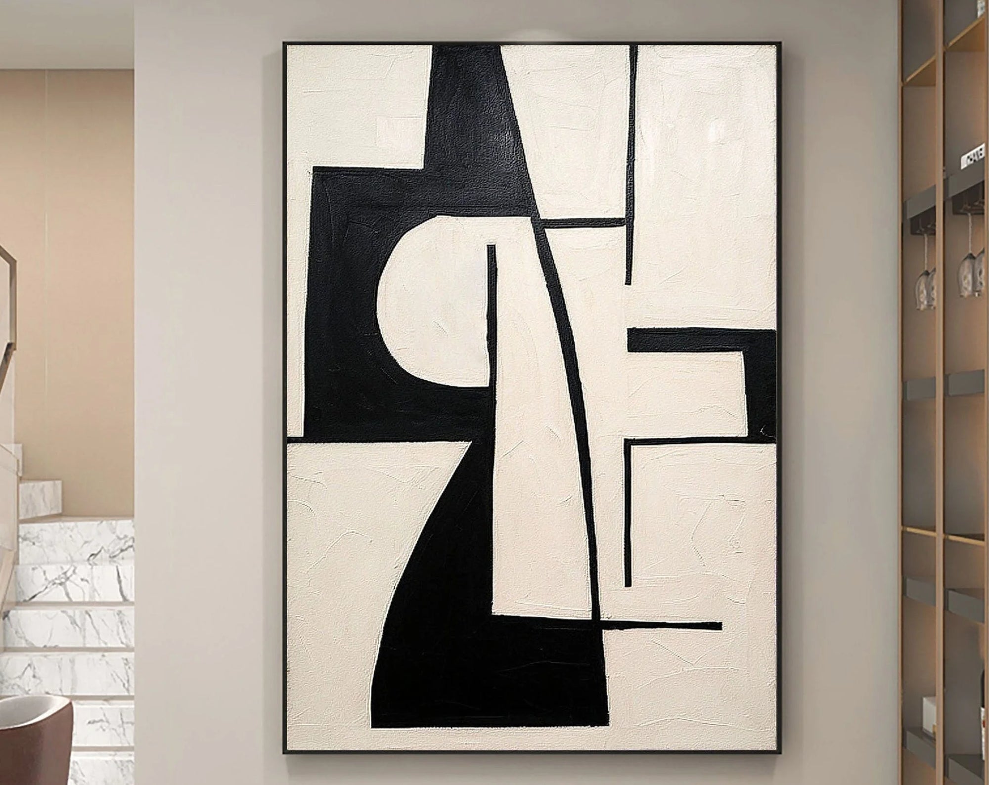 Multicolor Monochrome Balance Abstract Geometric Art - Artwallpainting