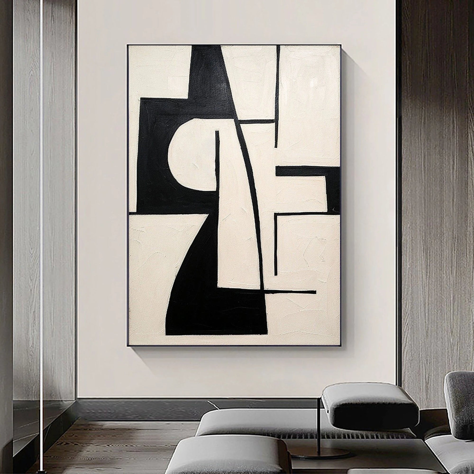 Multicolor Monochrome Balance Abstract Geometric Art - Artwallpainting