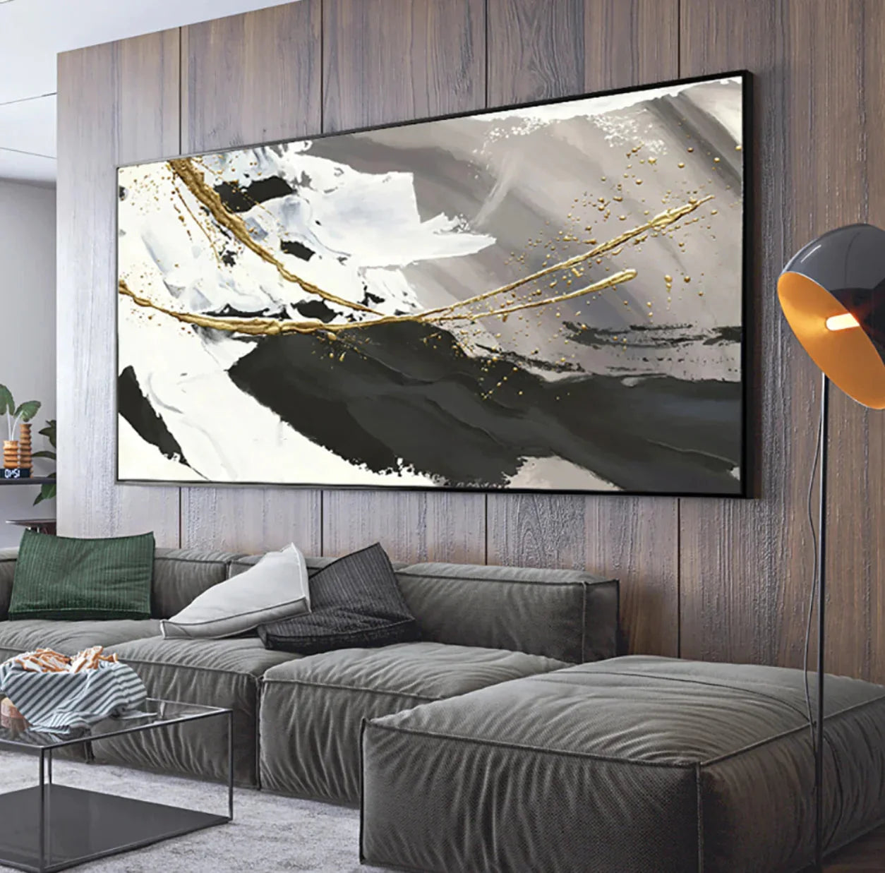 Multicolor Monochrome Contrast-Minimalist Living Room Space Magic Wall Art - Artwallpainting