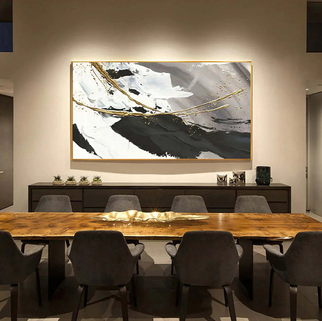Multicolor Monochrome Contrast-Minimalist Living Room Space Magic Wall Art - Artwallpainting