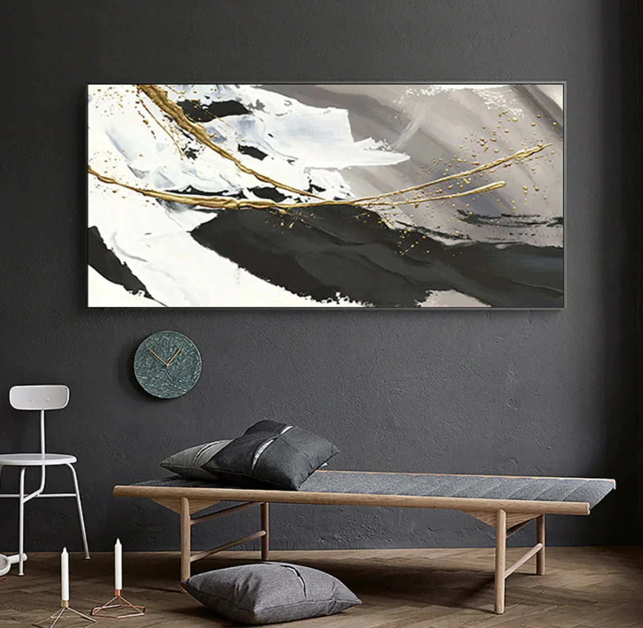 Multicolor Monochrome Contrast-Minimalist Living Room Space Magic Wall Art - Artwallpainting