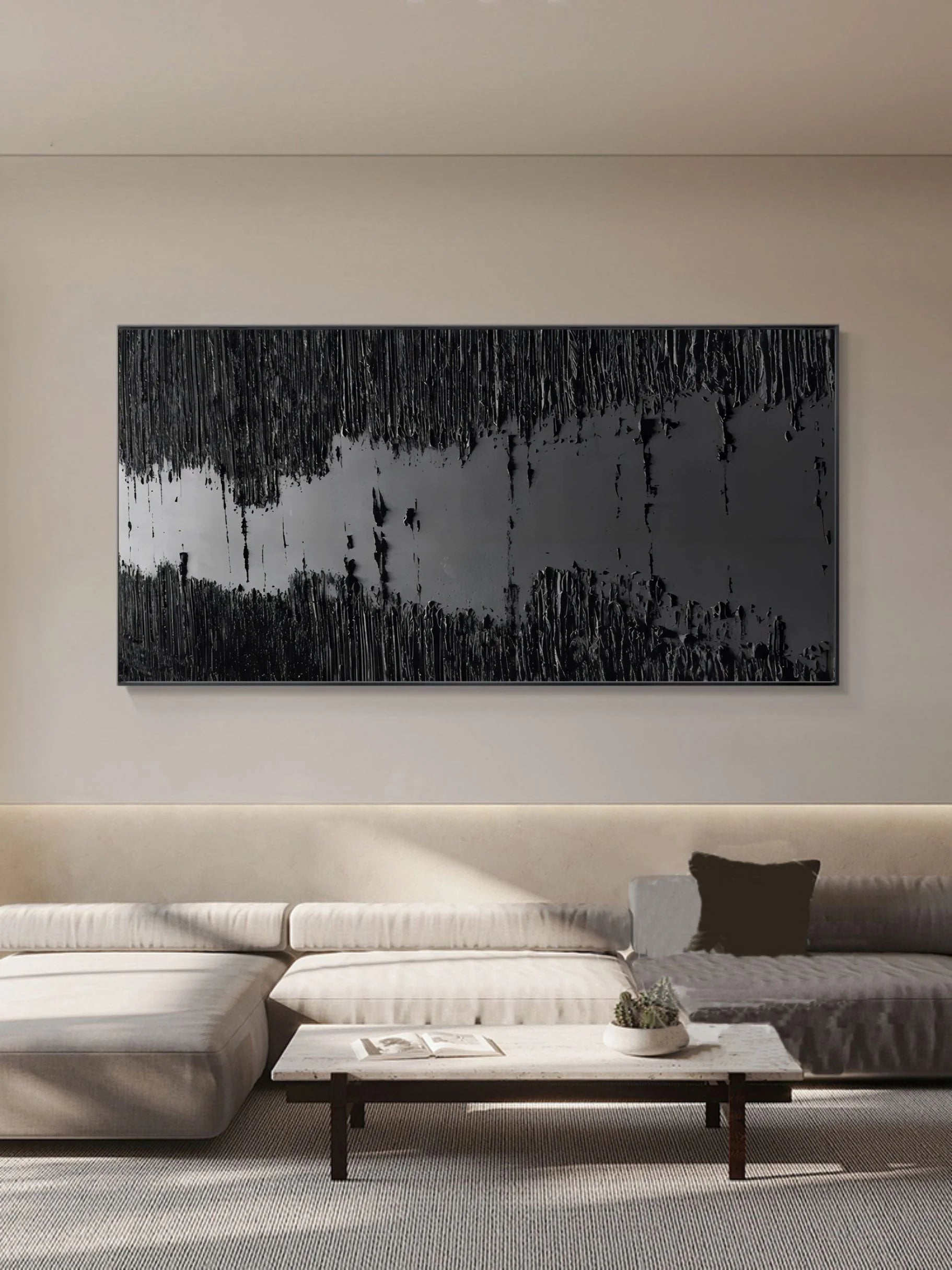 Multicolor Monochrome Depth Textured Abstract Art - Artwallpainting