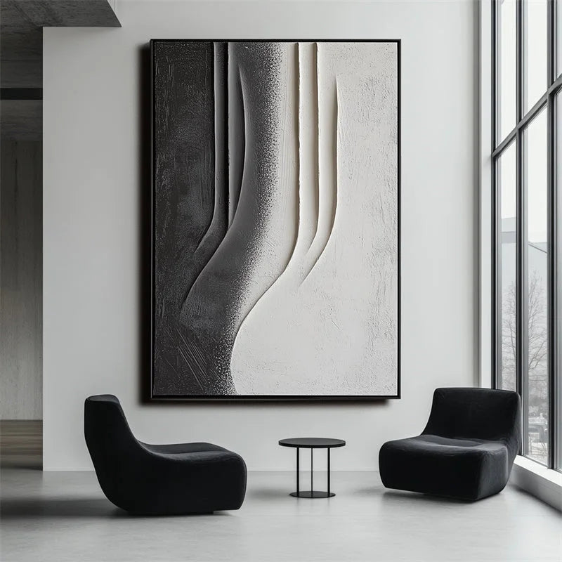 Multicolor Monochrome Elegance Textured Abstract Art - Artwallpainting