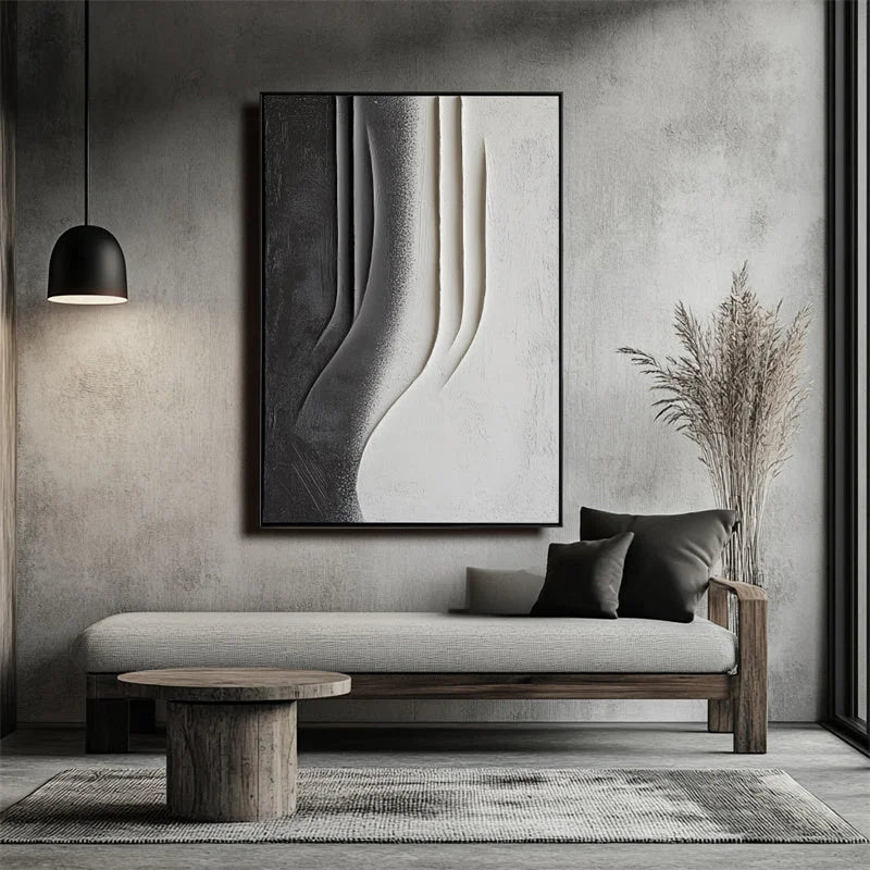Multicolor Monochrome Elegance Textured Abstract Art - Artwallpainting