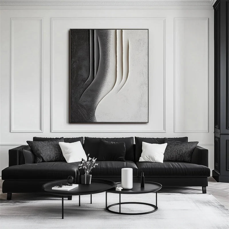 Multicolor Monochrome Elegance Textured Abstract Art - Artwallpainting
