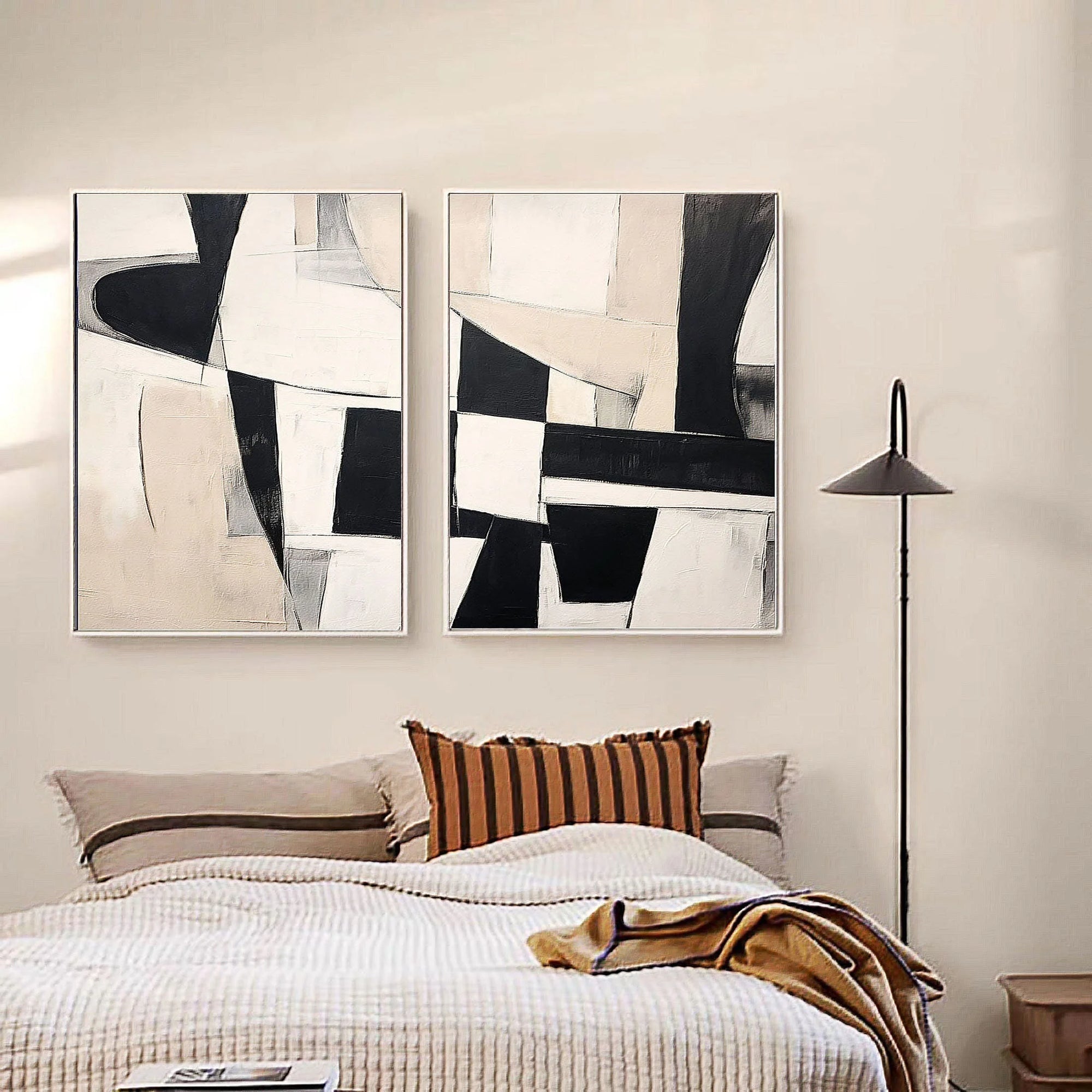 Multicolor Monochrome Harmony Diptych Set Of 2 - Artwallpainting