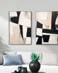 Multicolor Monochrome Harmony Diptych Set Of 2 - Artwallpainting