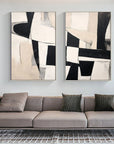 Multicolor Monochrome Harmony Diptych Set Of 2 - Artwallpainting