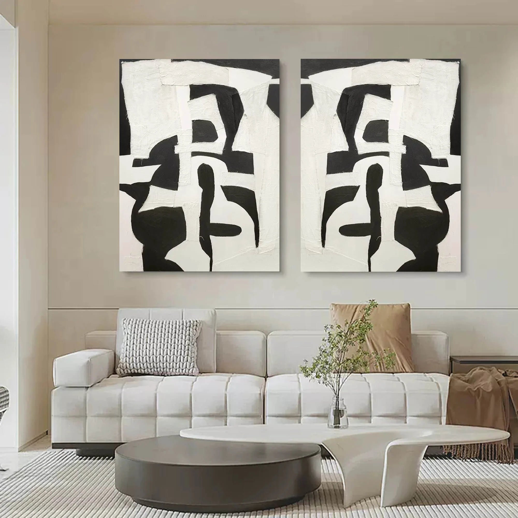 Multicolor Monochrome Harmony Set Of 2 - Artwallpainting