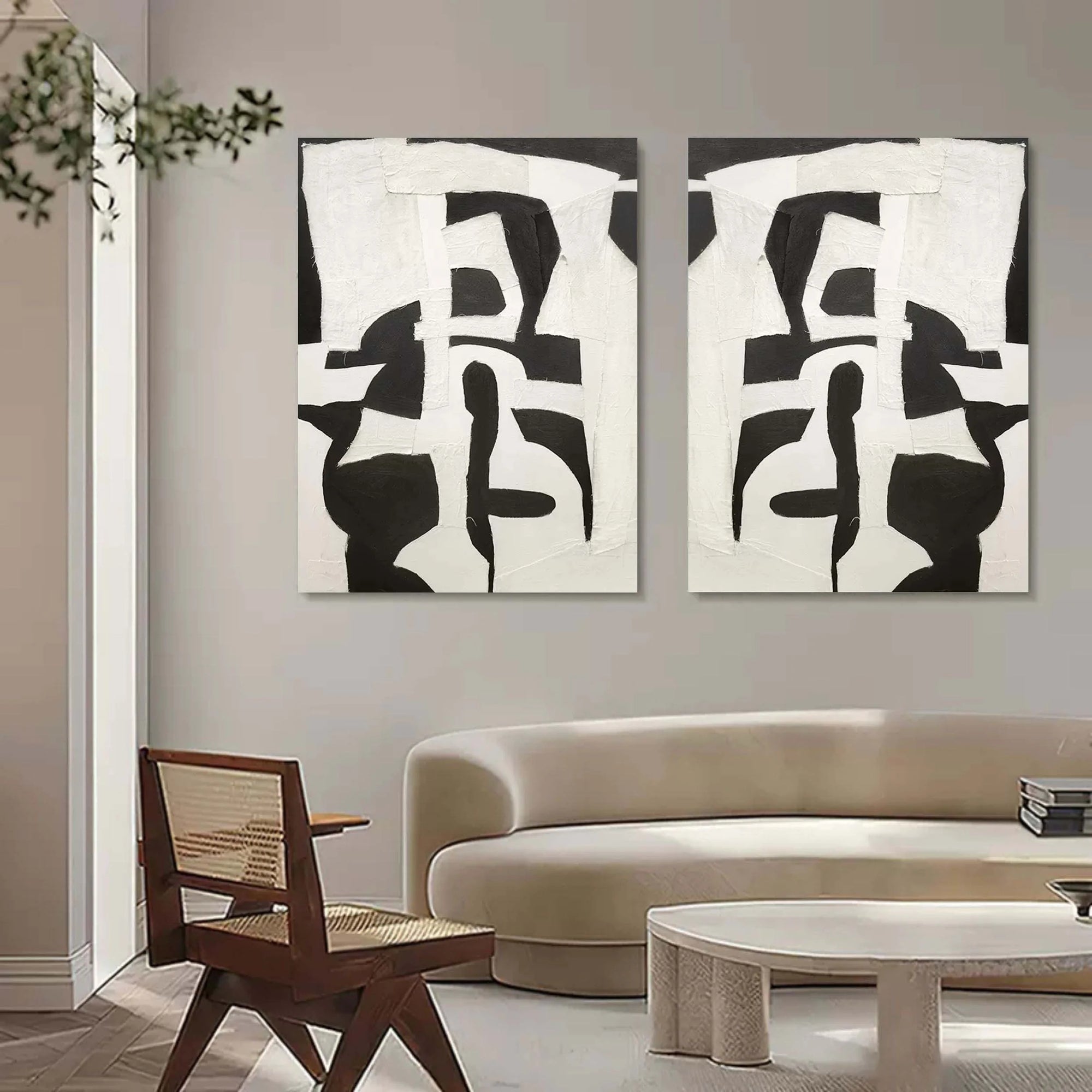 Multicolor Monochrome Harmony Set Of 2 - Artwallpainting