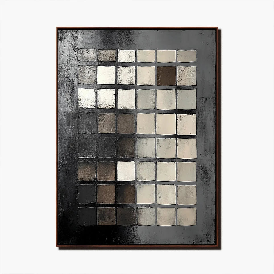 Multicolor Monochrome Mosaic Canvas Painting For Home Decoration - Artwallpainting