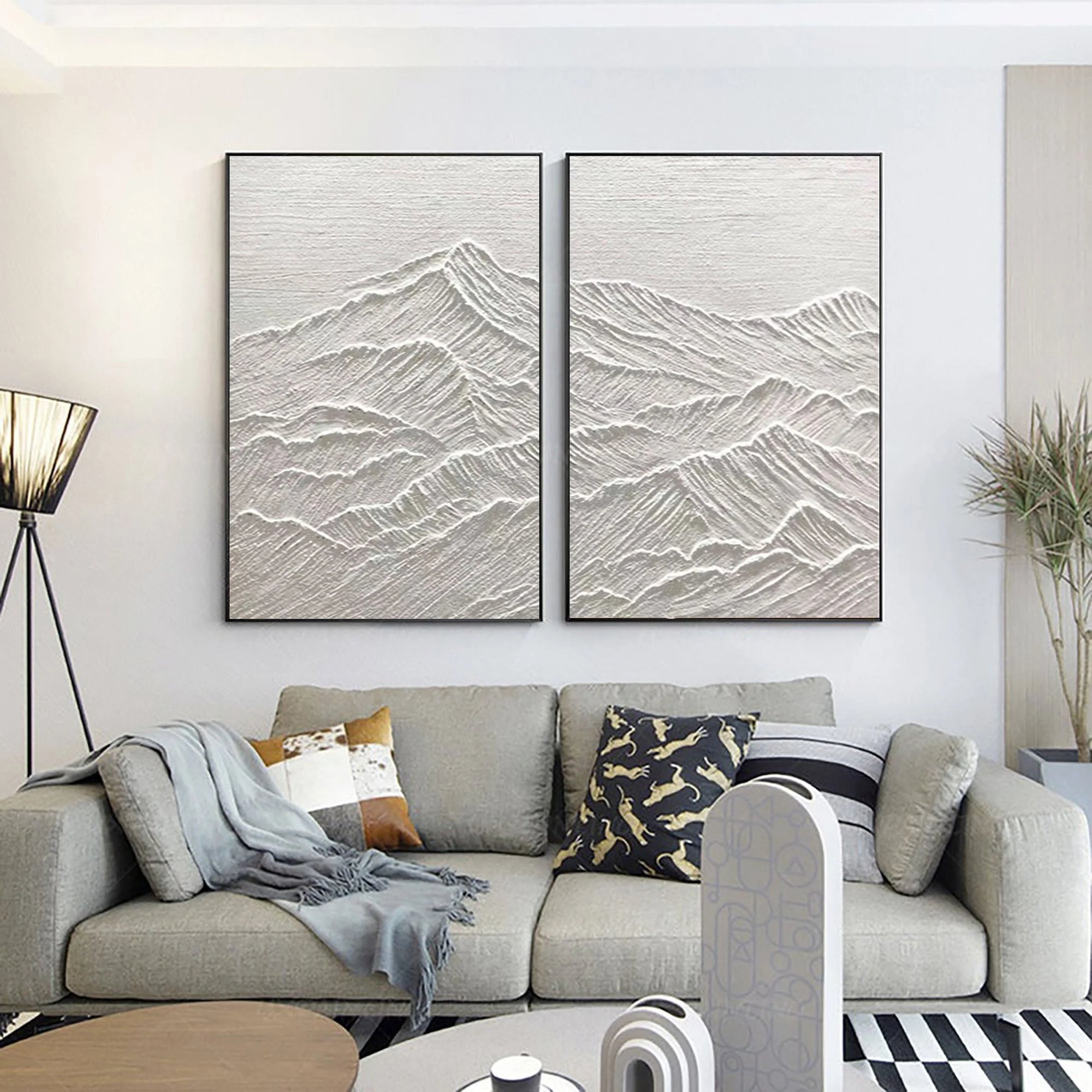 Multicolor Monochrome Reflections Set Of 2 - Artwallpainting