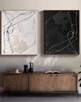 Multicolor Monochrome Rhythm Abstract Line Canvas Duo Set Of 2 - Artwallpainting