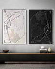 Multicolor Monochrome Rhythm Abstract Line Canvas Duo Set Of 2 - Artwallpainting